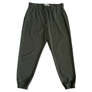MM Lafleur Delaney Joggers Pants Pull On Drawstring Tapered Olive Green Large